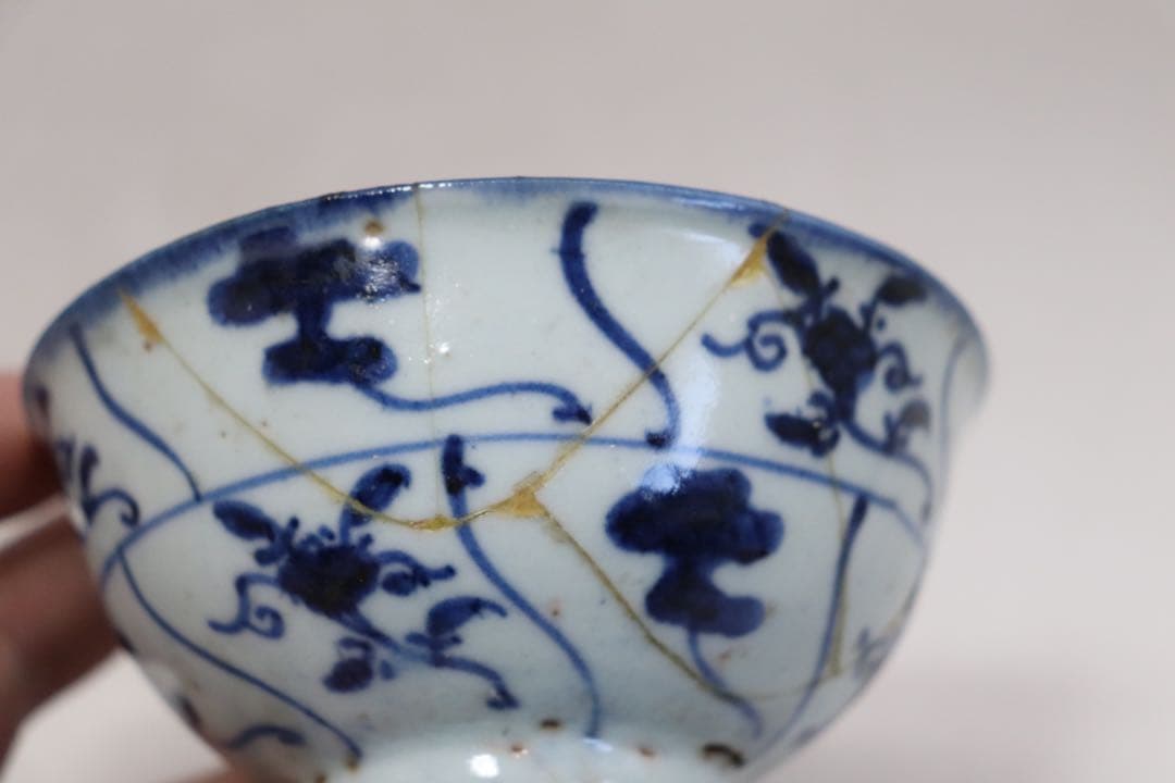 中国　清時代　染付　湯呑み3点　送料込み250131