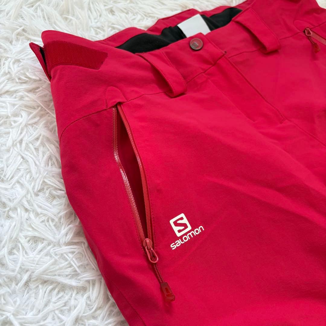 salomon サロモン レディース スキースノボパンツ レッド Lサイズ