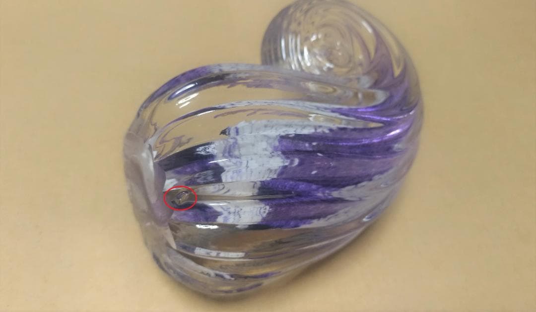 新品 ガラス工芸品 オブジェ 1997年度 作家物 サイン 銘 刻印 美術品 渦