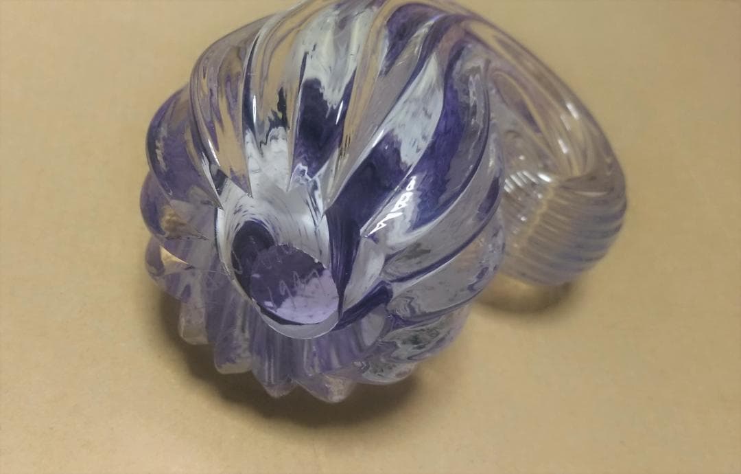 新品 ガラス工芸品 オブジェ 1997年度 作家物 サイン 銘 刻印 美術品 渦