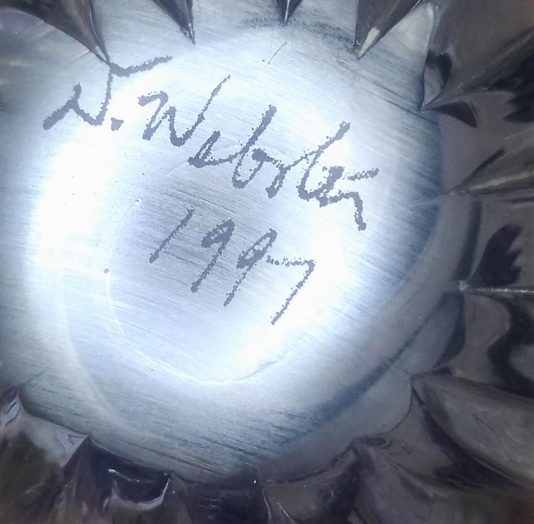 新品 ガラス工芸品 オブジェ 1997年度 作家物 サイン 銘 刻印 美術品 渦