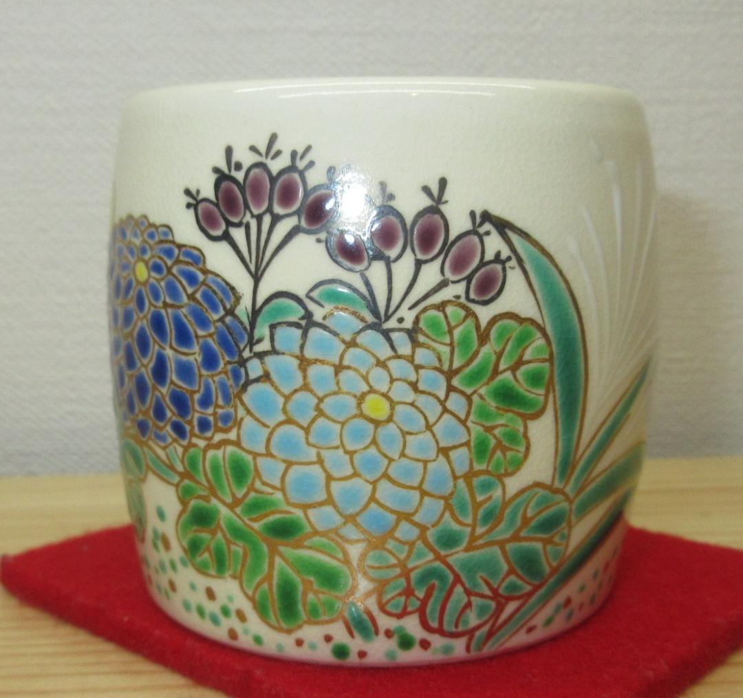 送料込【逢絢亭・新品】茶道具 蓋置 京焼 仁清 秋草の図 御室窯 共箱入り