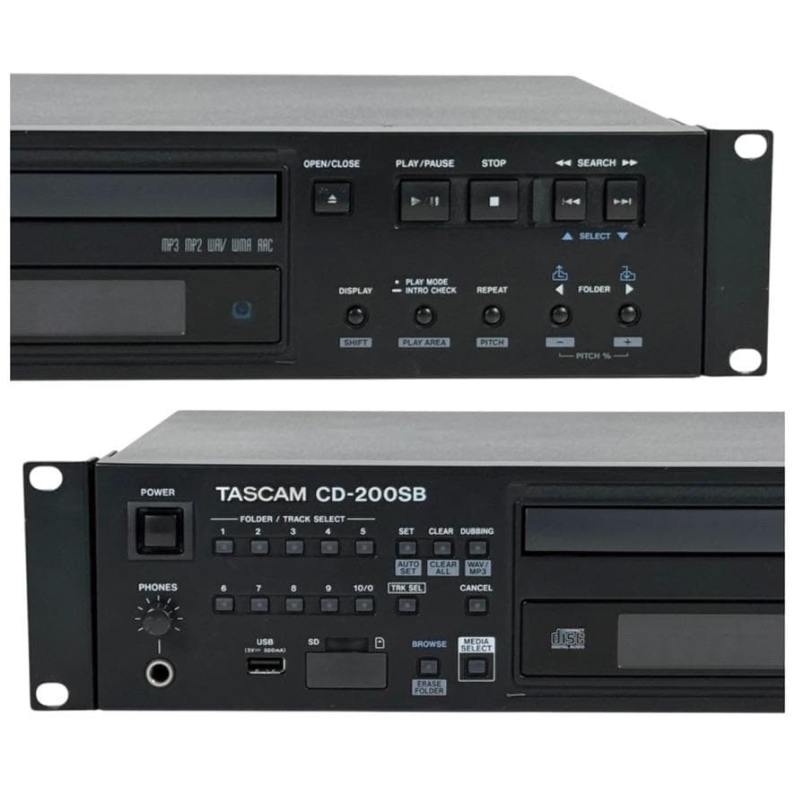 TASCAM CDプレーヤー SDカード/USBメモリー対応 CD-200SB