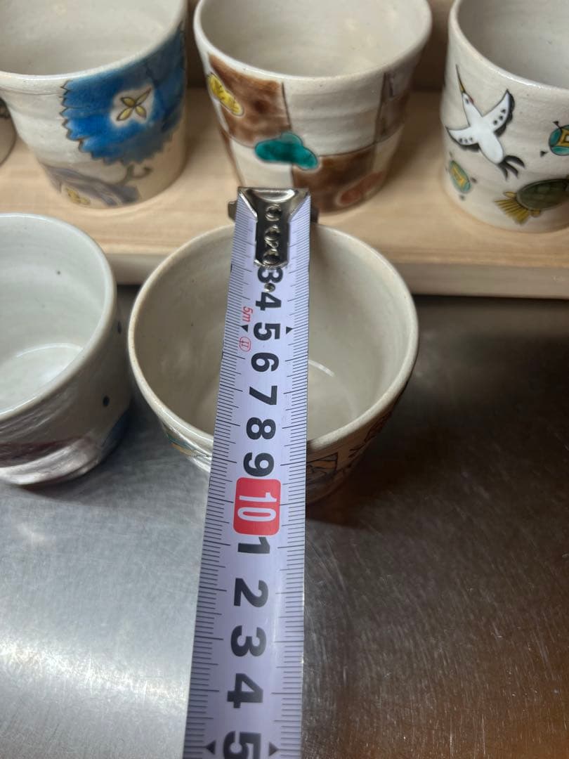 春夏秋冬 10点セット★希少 正月 季節の祝ごと 九谷焼 エクボ猪口 湯呑