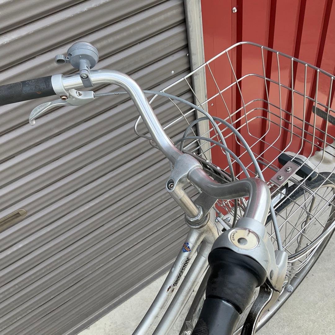 【前橋市内引渡し】27インチ自転車 5段変速/カゴ/鍵/オートライト付き