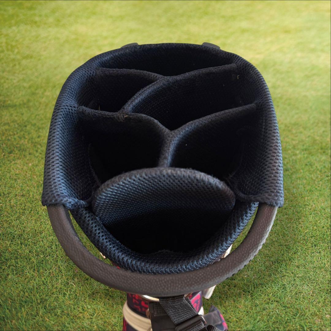 パーリーゲイツ　キャディバッグ　ショルダー式　スタンド式　軽量　ネイビー　白　紺