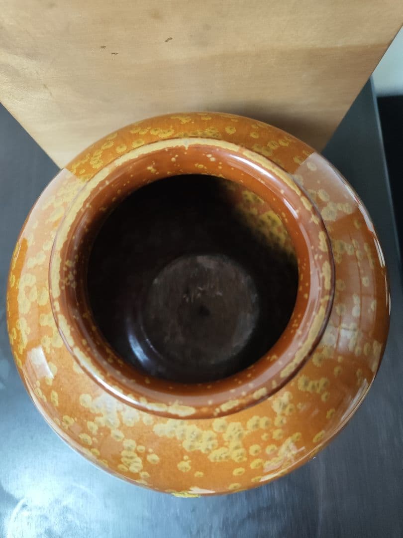 華道道具　花入　黄結晶　花瓶　泉窯　蔵山