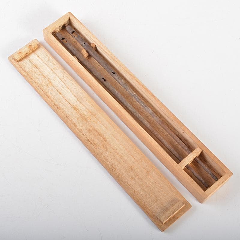 茶道具　釜師　庄司儀兵衛作　鉄製　瓢箪透火箸　共箱　V　R7201