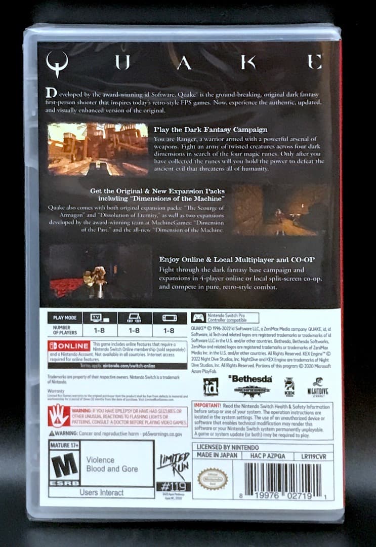 クエイク Quake 新品未開封 Switch カード付き