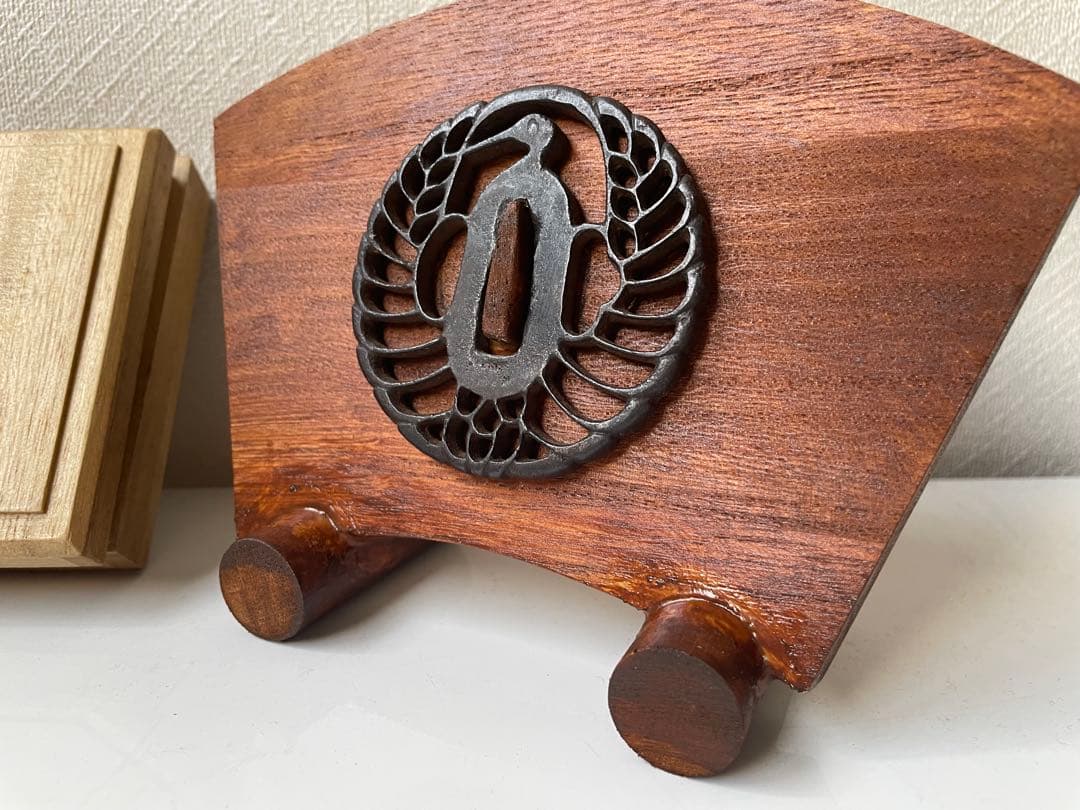 鍔　江戸時代鉄鍔　鶴丸透かし鍔