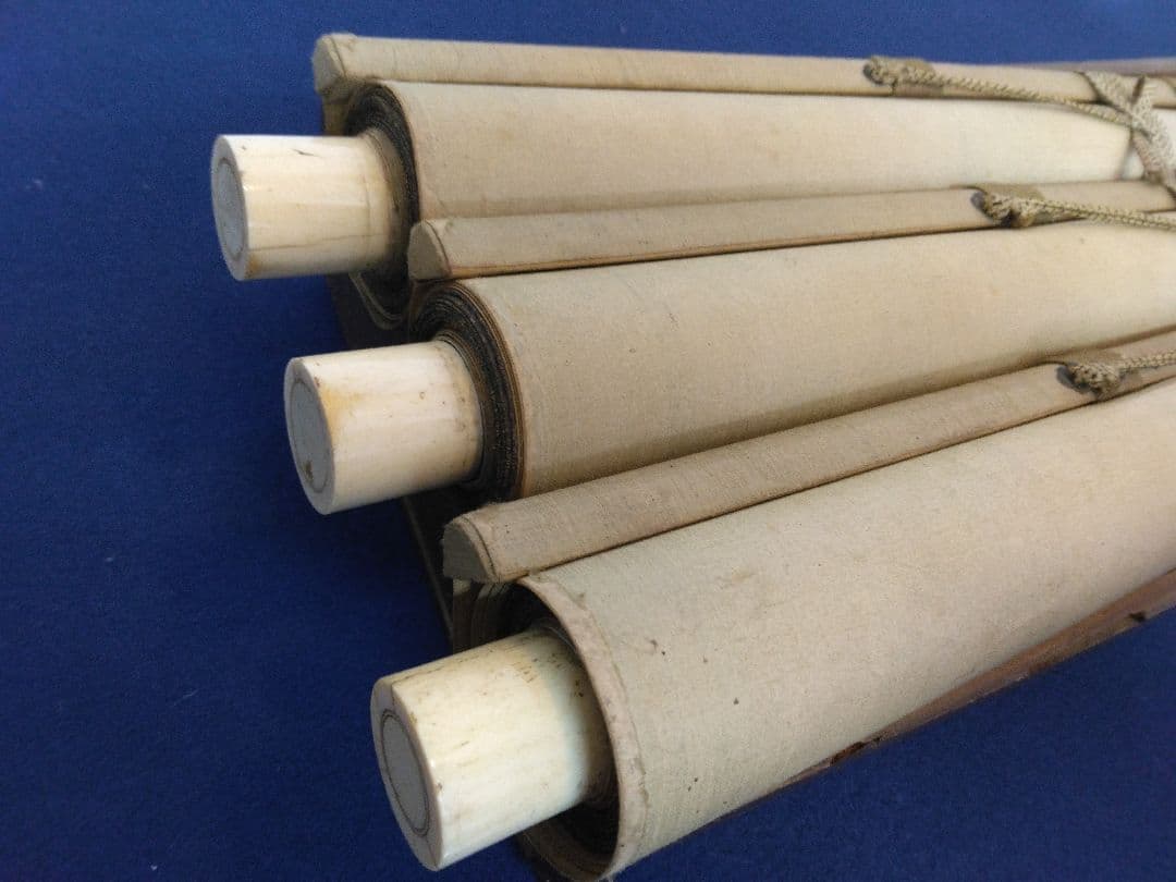 狩野融川【寛信】紙本　三幅 掛軸（江戸　鶴　布袋　唐子　古画）