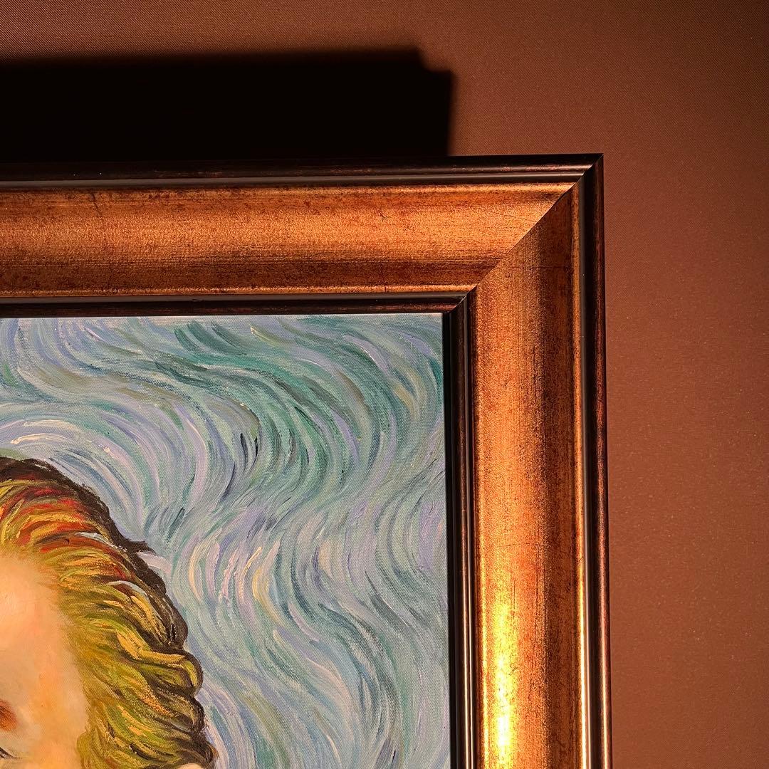 ★秀作★ 手書き油絵 ゴッホ 自画像 額付き 肉筆絵画 インテリア 油彩画