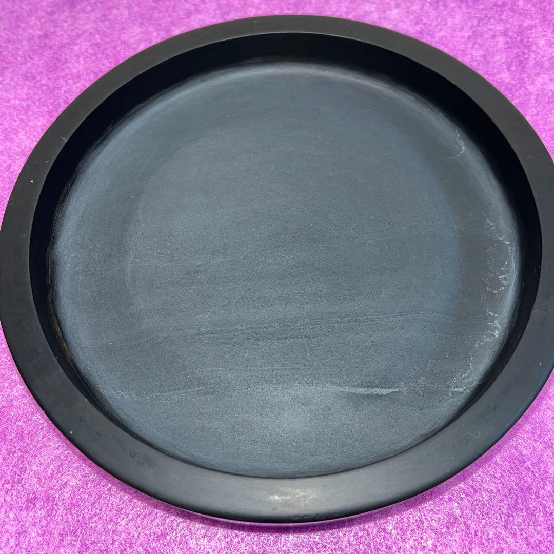 ⭕️雨端硯　五寸胴張丸硯　大型特殊研　直径150mm大　マニア