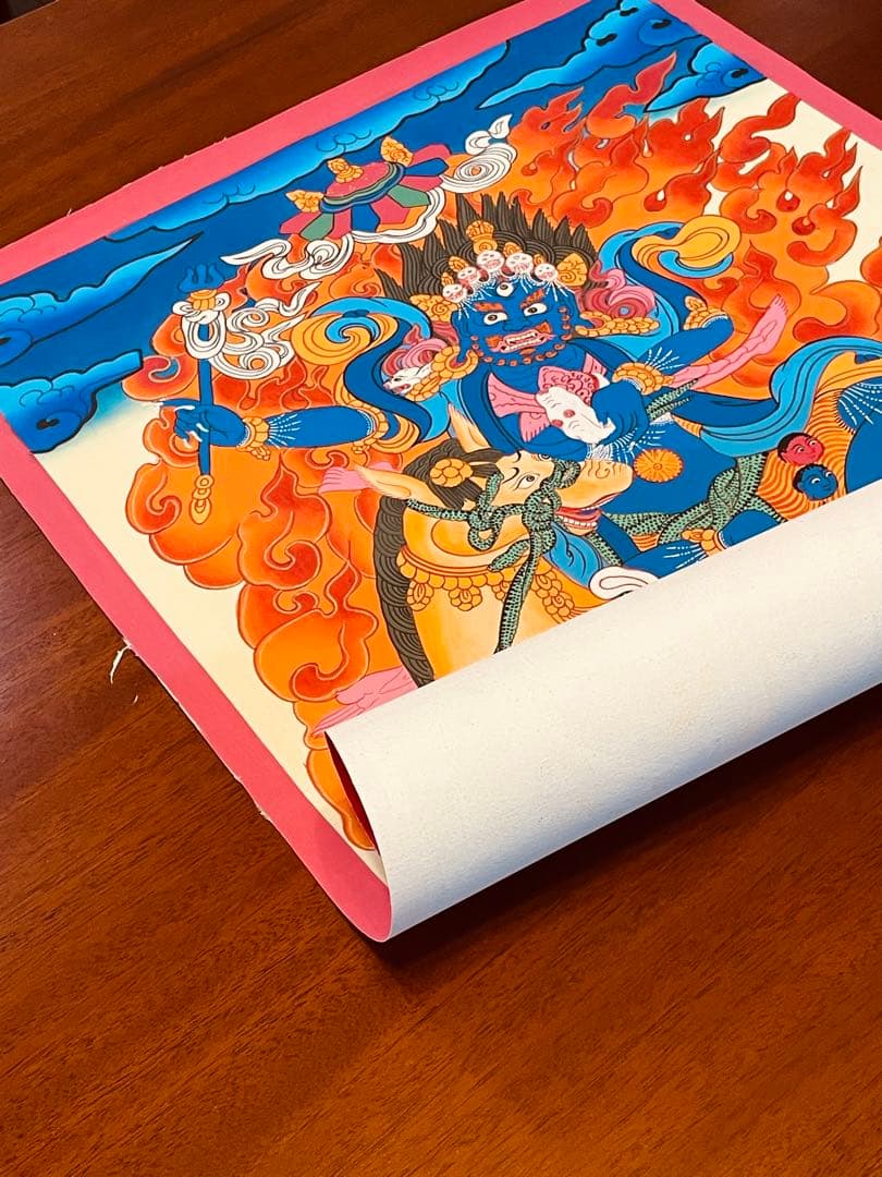 パルデン・ラモ Palden Lhamo 肉筆画 タンカ 曼荼羅 手描き 新品