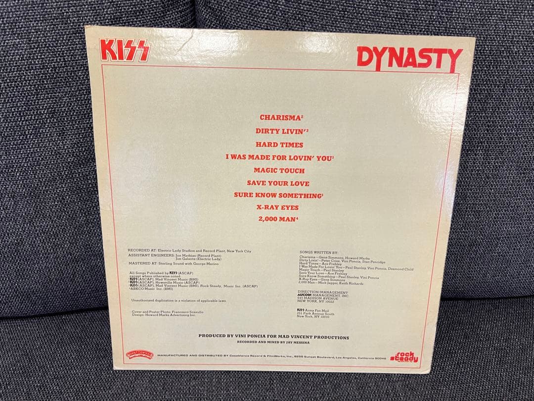 KISS Dynasty US盤 1979年 NBLP 7152 ポスター付