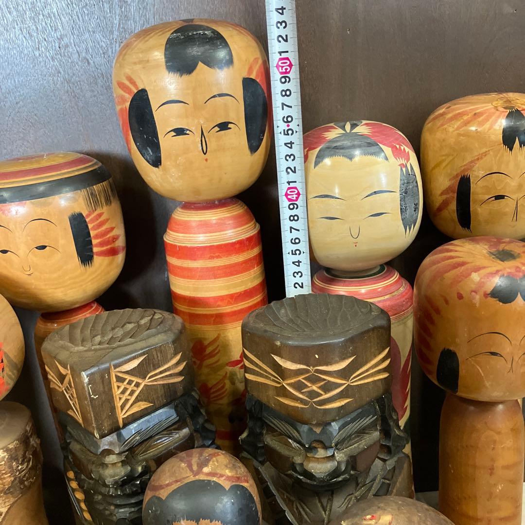 D-3 昭和レトロ 木製 こけし 小芥子 ニポポ 14体セット まとめ売り