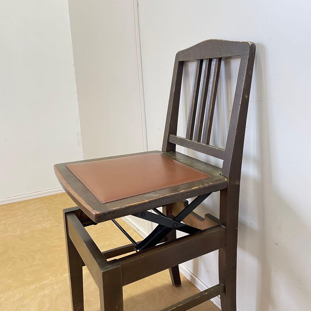 ビンテージ ヤマハ ピアノ椅子 トムソン椅子 背付椅子 チェア アンティーク