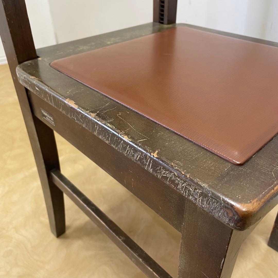 ビンテージ ヤマハ ピアノ椅子 トムソン椅子 背付椅子 チェア アンティーク