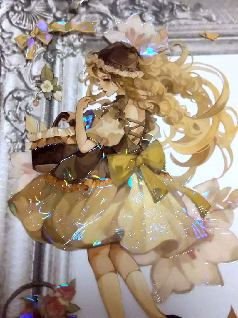 J666＃花姗翩翩(贝壳光)一木一横切り売り海外人物マステ女の子