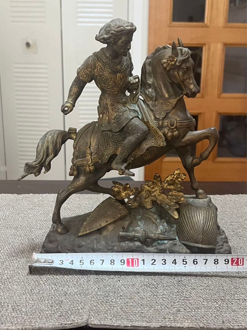 戦馬に乗る　北欧彫像置物フィギュア　真鍮　インテリア