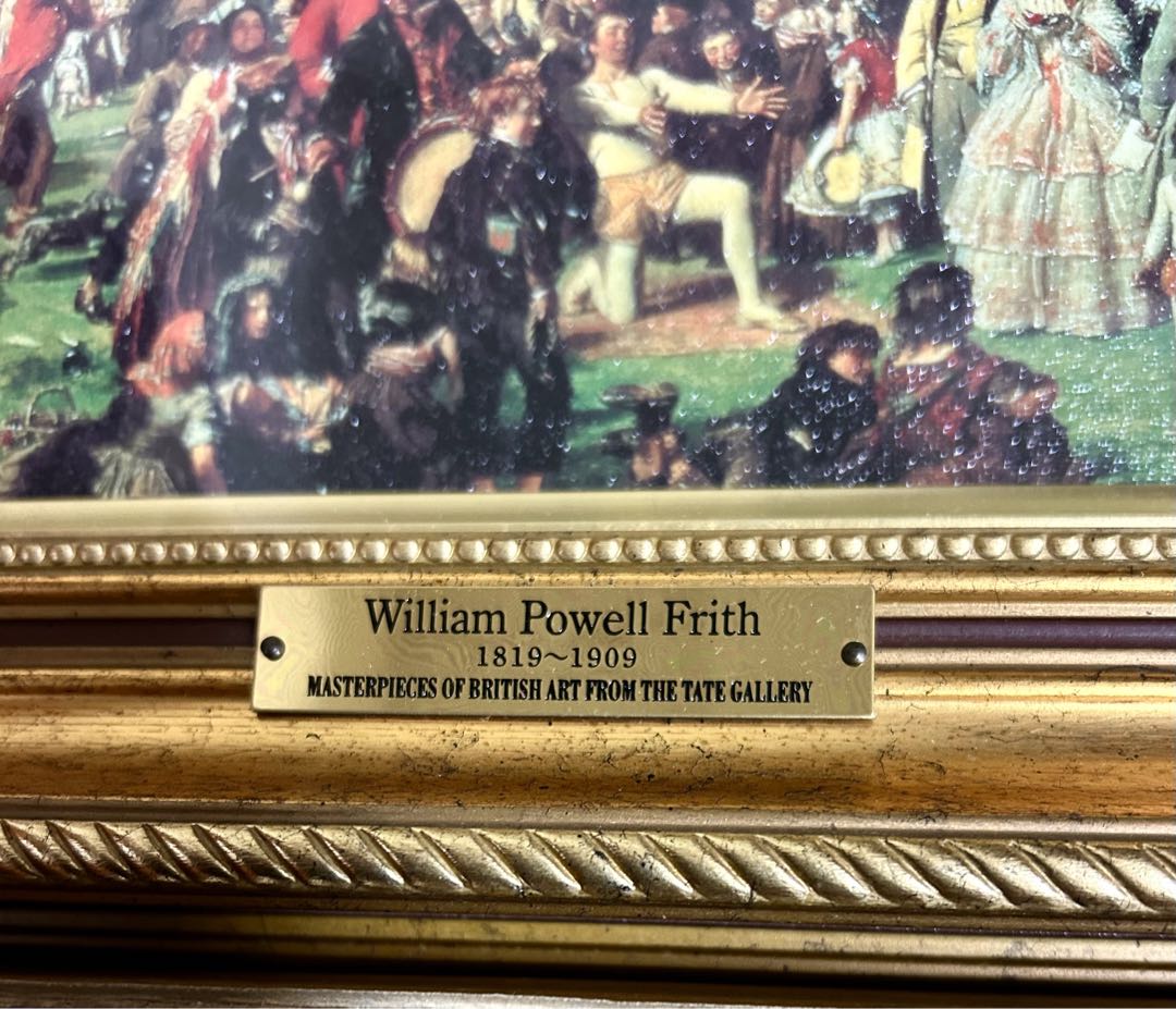 絵画 名画 複製画 額縁付　ウィリアム・パウエル・フリス　「ダービーの日」