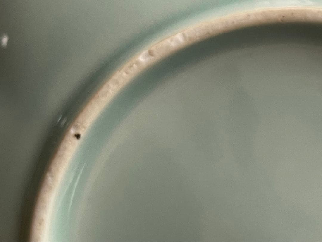 骨董　アンティーク　柿右衛門青磁　青磁色絵　菊図　輪花縁　膾皿　なます皿　菊花皿