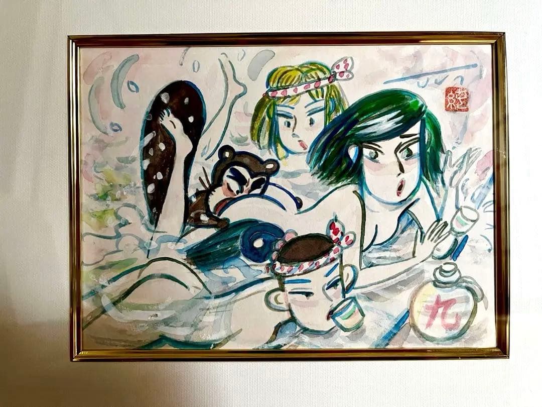 畑中純　「まんだら屋の良太」　肉筆画と本セット　希少品