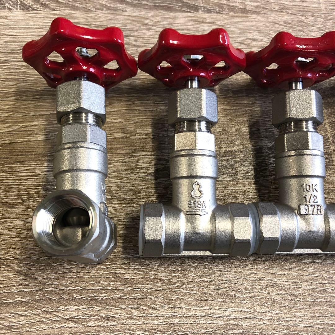 SUSネジ込みバルブ　玉型弁15A×5個