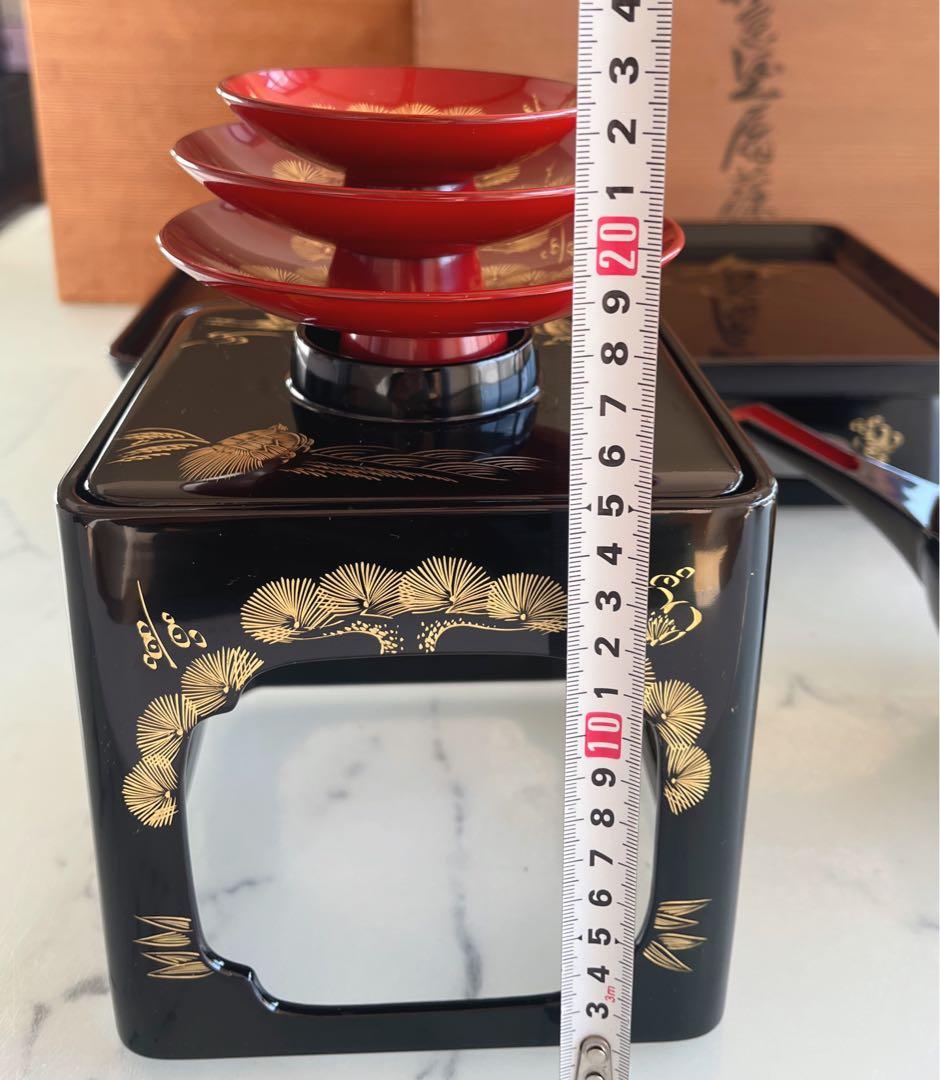 漆器セット 金箔装飾 木箱付き　輪島塗　お屠蘇セット　お正月