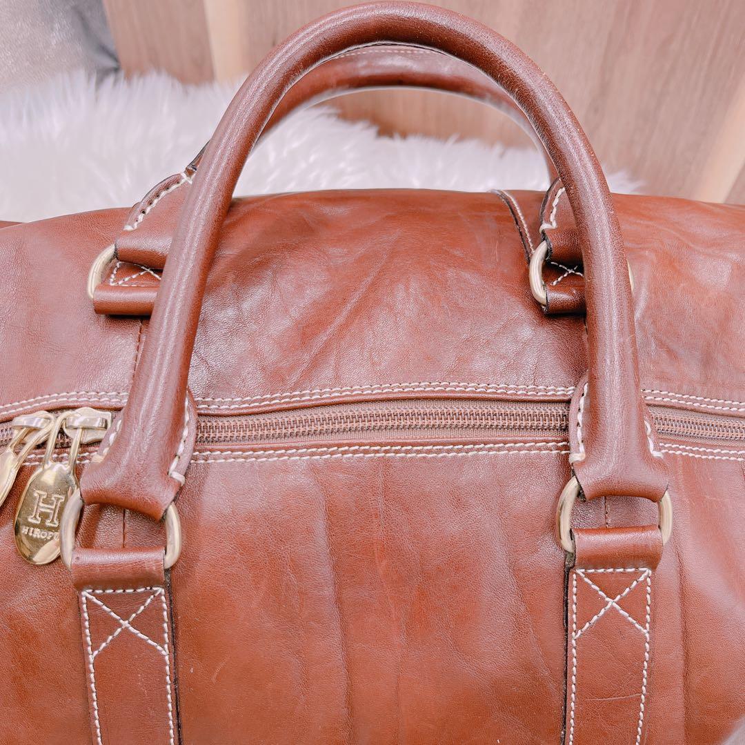 HIROFU 旅行ボストンバッグショルダーバッグ　2way レザー本革大容量