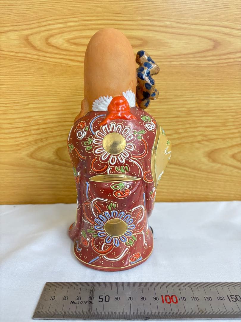 【美品】九谷焼 七福神 置物 全7体セット 6号 盛技法 金彩 伝統工芸品