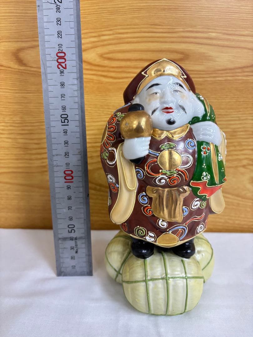 【美品】九谷焼 七福神 置物 全7体セット 6号 盛技法 金彩 伝統工芸品