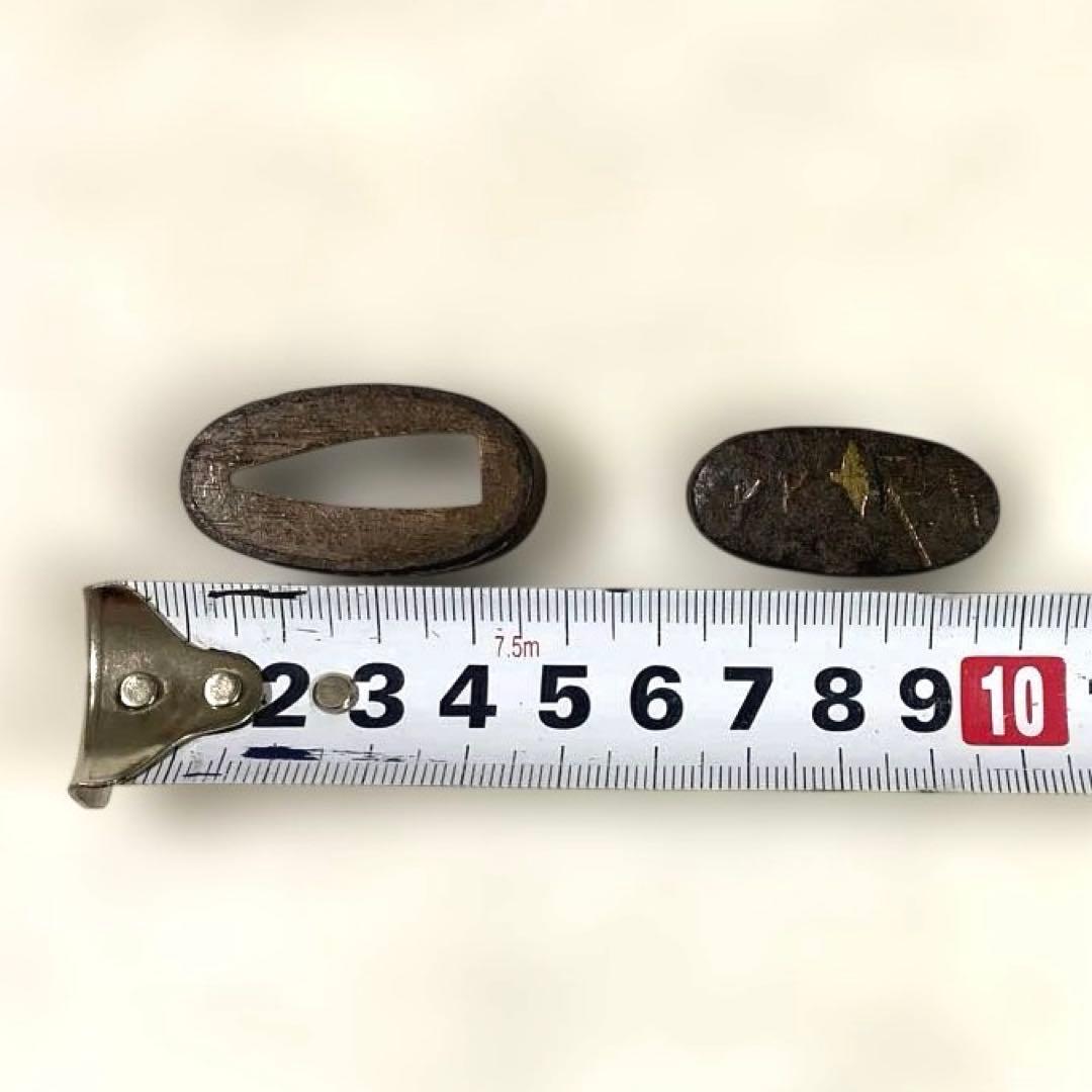 B-75 縁頭　金象嵌　武具　刀装具　骨董品　時代物　日本　美術品　工芸品