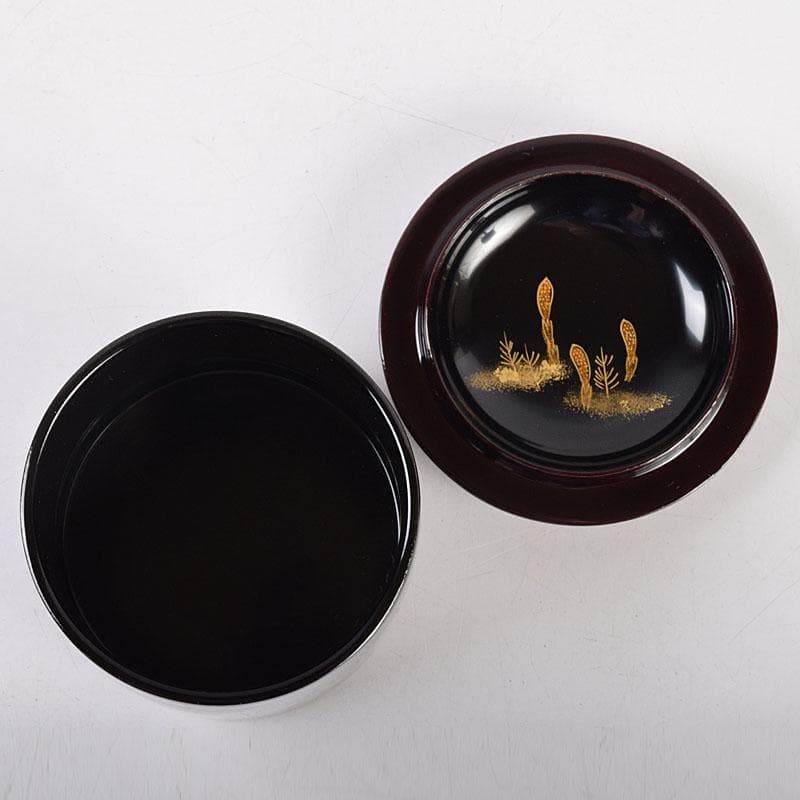 茶道具　越前塗師　宮田宗景作　螺鈿　春の若草蒔絵　金輪寺　棗　共箱　VR8993