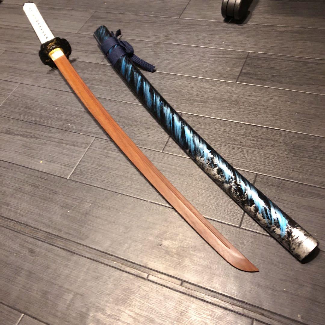 美品　高級模造刀　ローズウッド　木刀　鞘付き木刀　拵え　高級居合刀　白拵え
