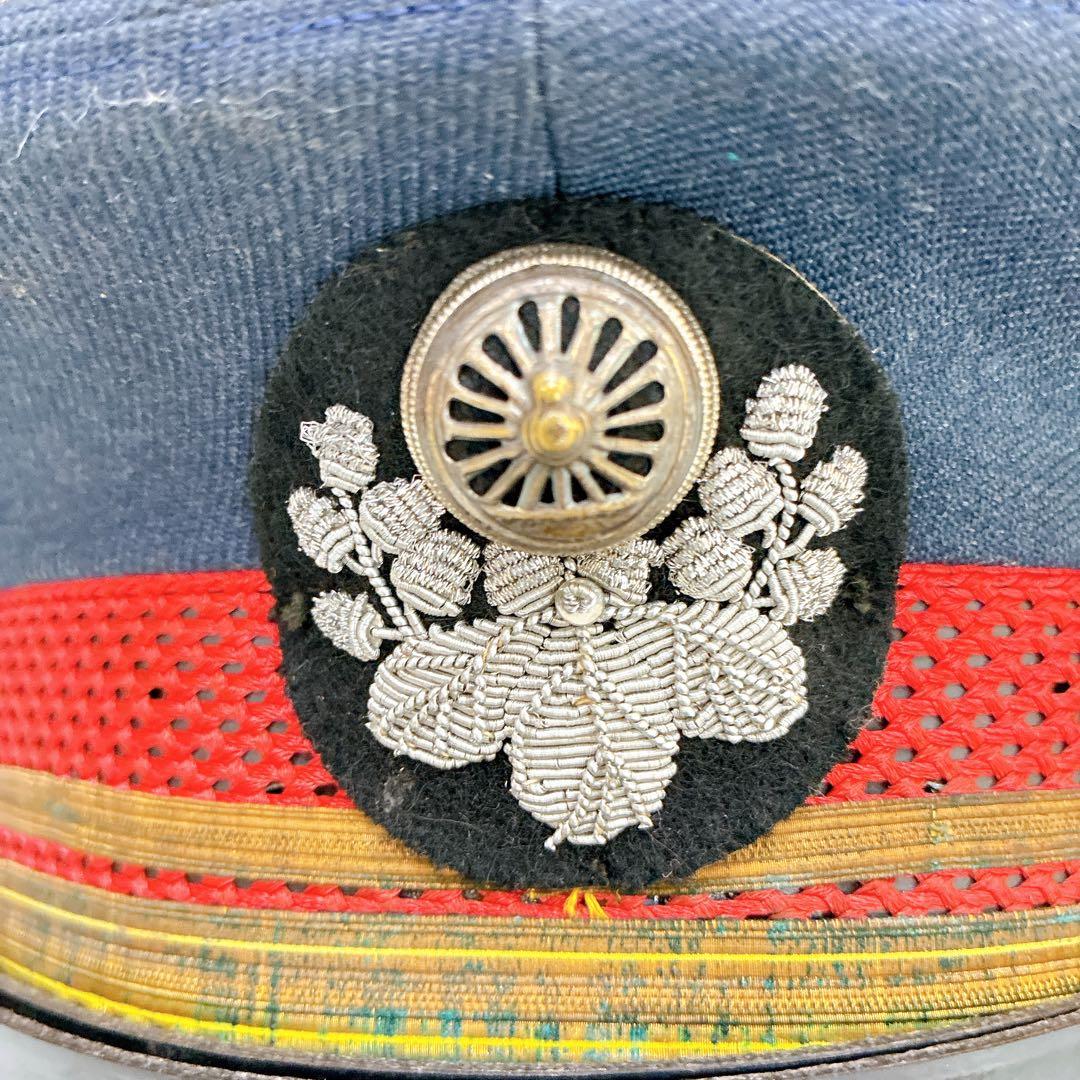 【功績章付き】日本国有鉄道 駅長帽子 当時物 制帽 ヴィンテージ 銀細工 純銀