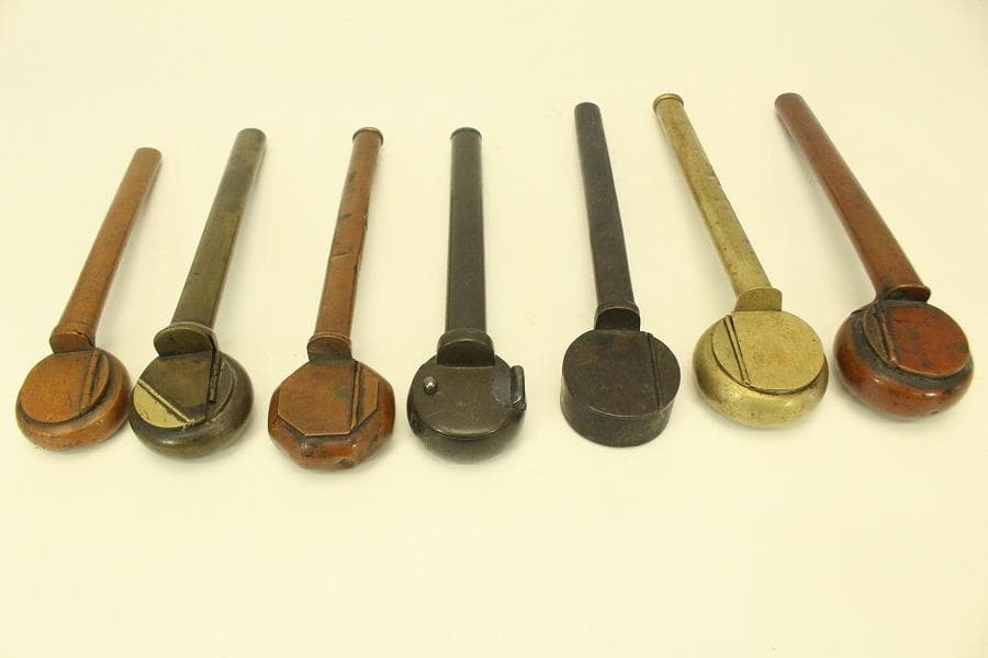 古銅 矢立 文房具 筆筒 十六個 まとめて(A564)