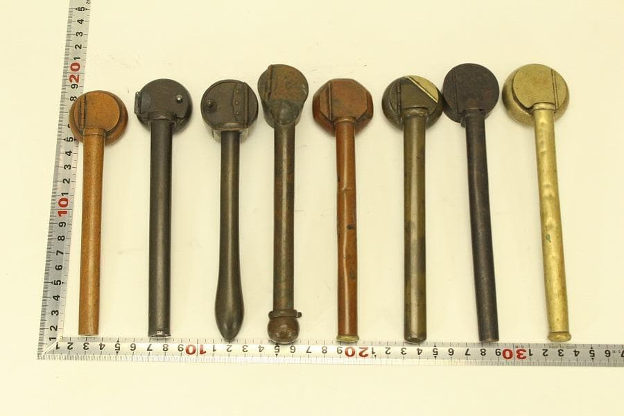 古銅 矢立 文房具 筆筒 十六個 まとめて(A564)