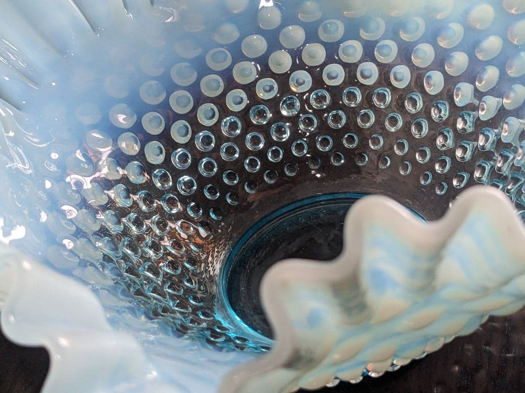 フェントン　ブルーオパルセント　ホブネイル　ラージフリルボウル お値下げ中