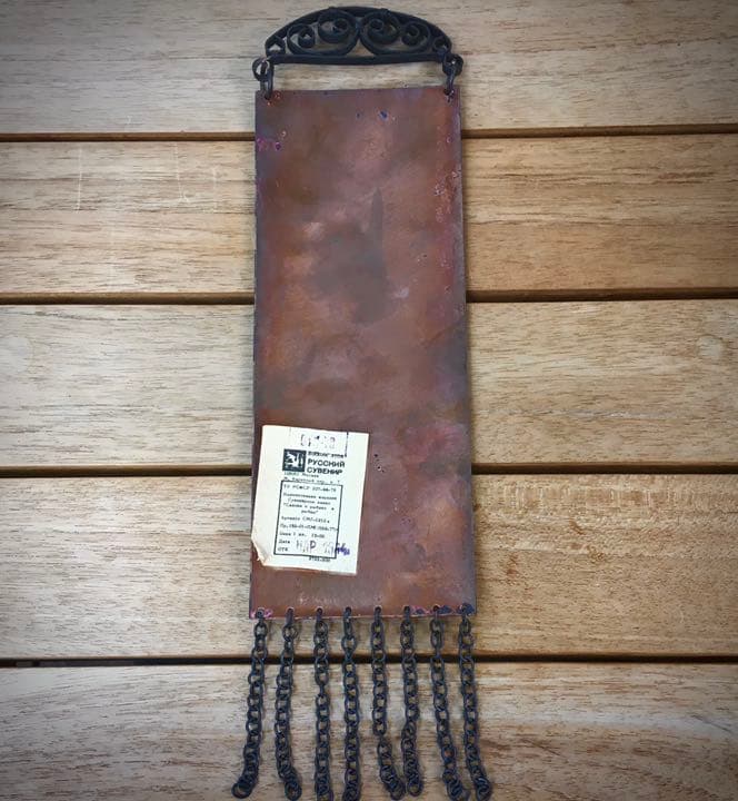 1974年 ロシア（ソ連）モスクワ製造 銅板七宝 タペストリー（漁師と魚の物語）