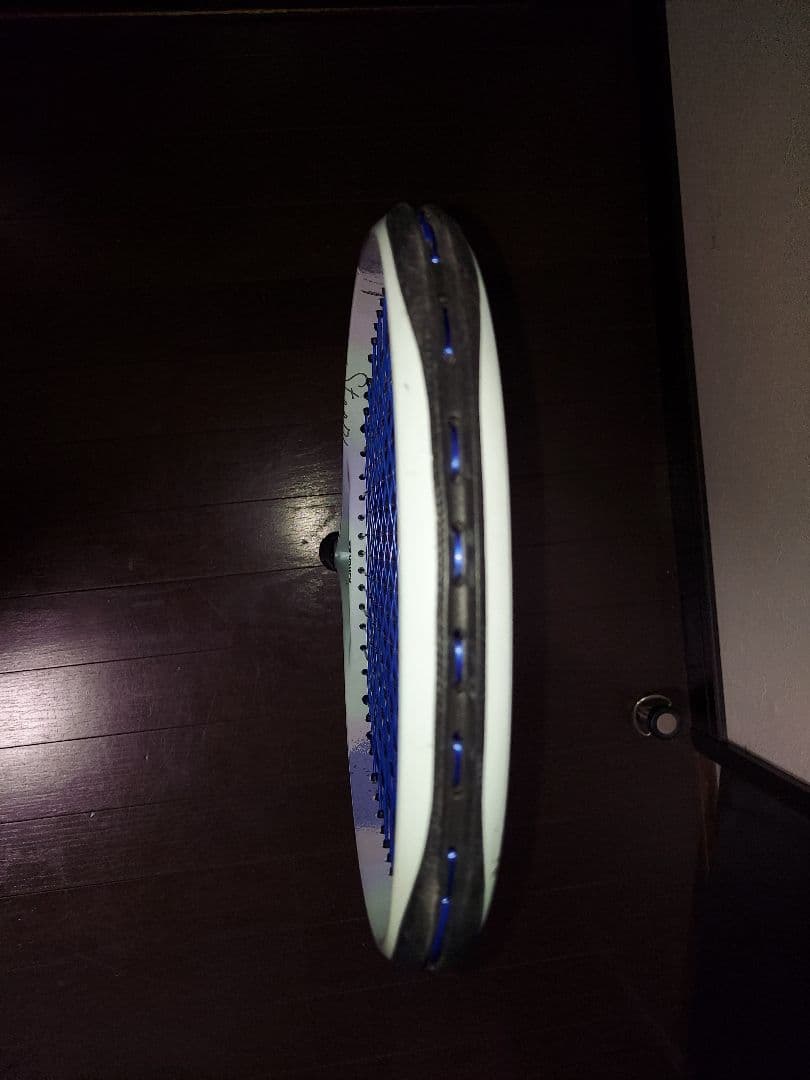 軟式テニスラケット ホワイト/ブルー