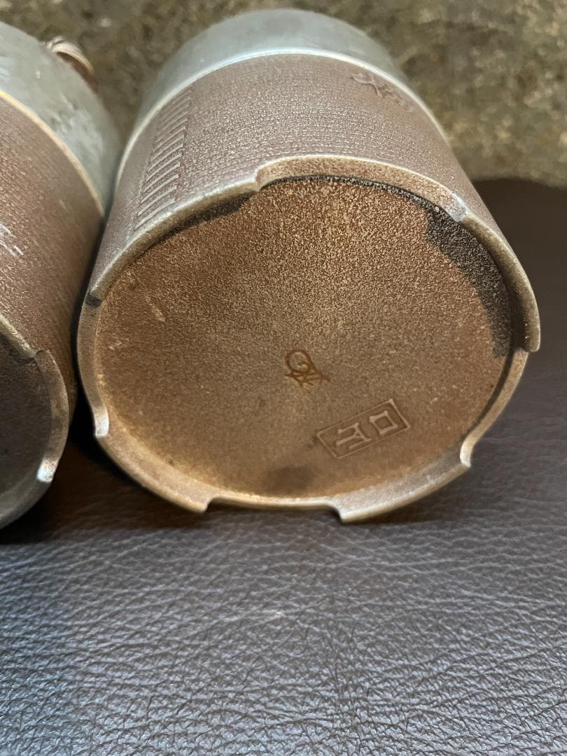 錫 千呂利 ちろり トジメ 朱イブシ 酒器 藤手 銚子 急須 ポット 2個 元箱