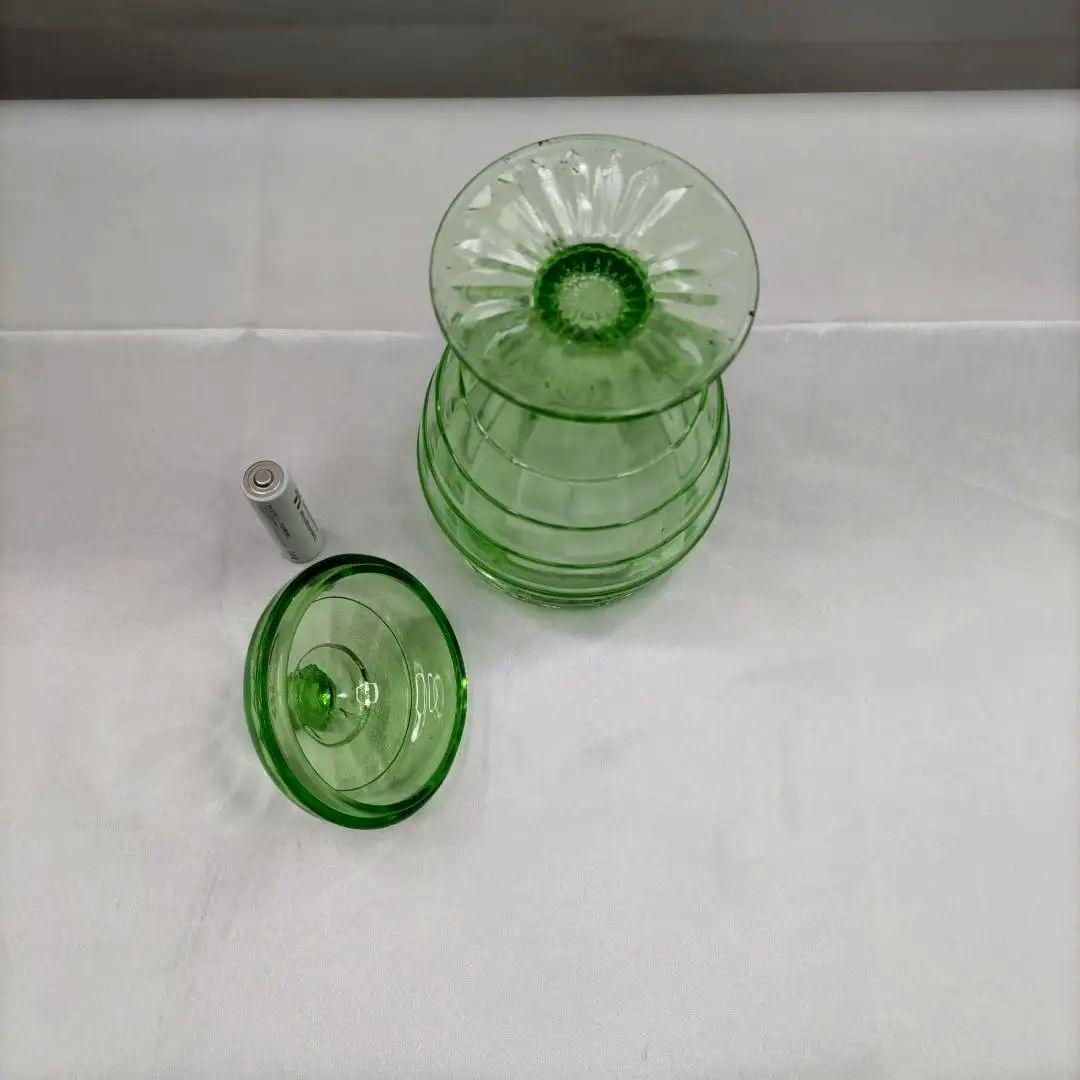 ウランガラス　キャンディポット　希少　レア　アンティーク　1客