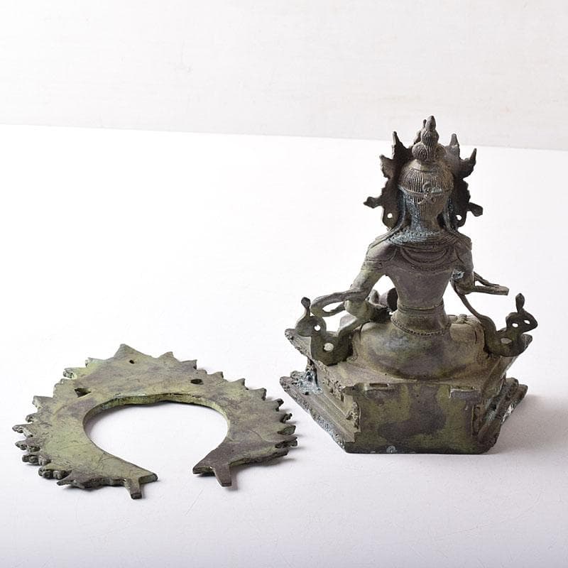 仏教美術　古銅青銅　チベット仏　仏像　置物　Ｖ　7727