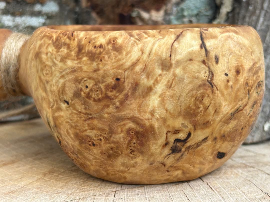 suns wood サンズウッド　手彫り　白樺　コブ　瘤　ククサ　ソロキャン野営