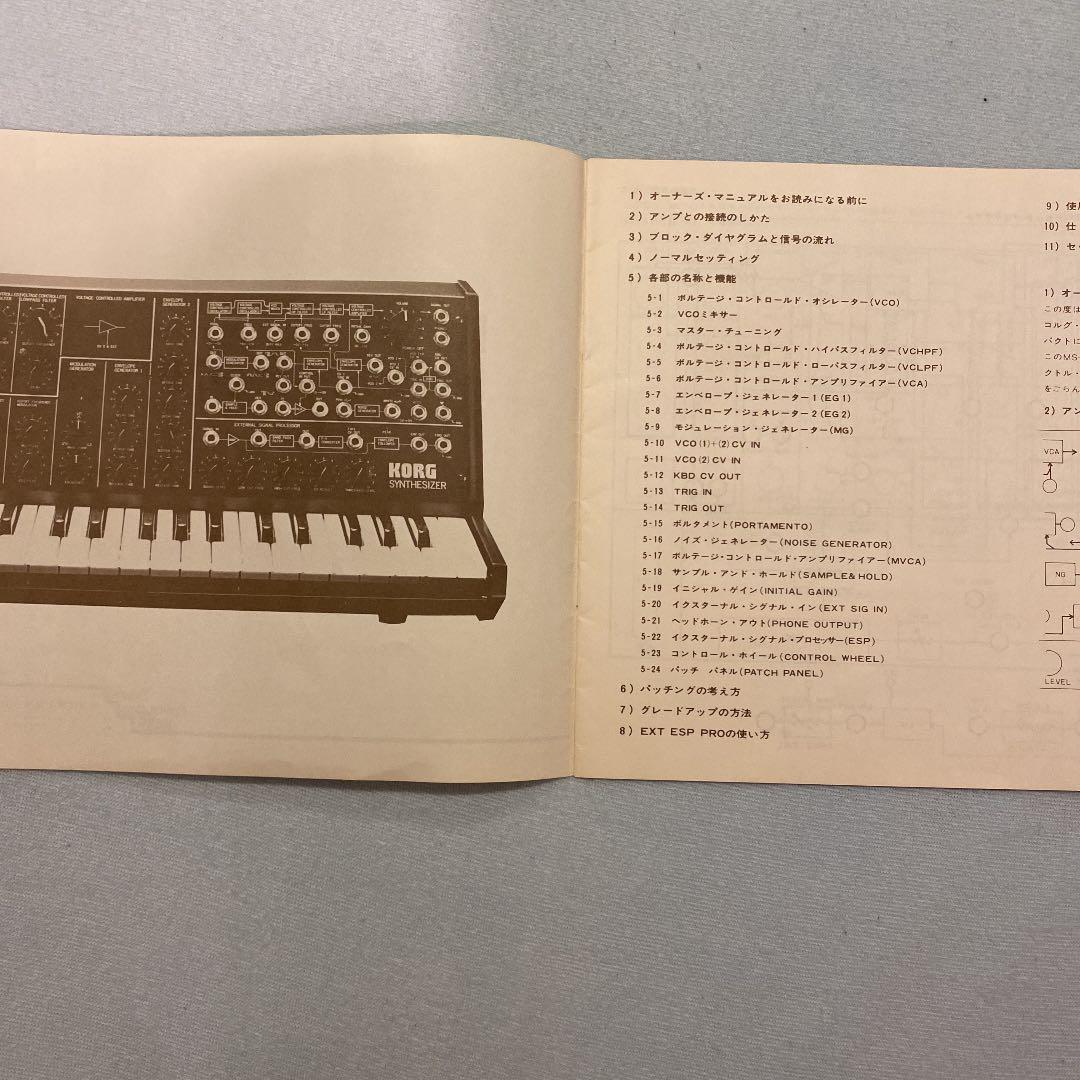 コルグMS-20 マニュアルとセッティングチャート