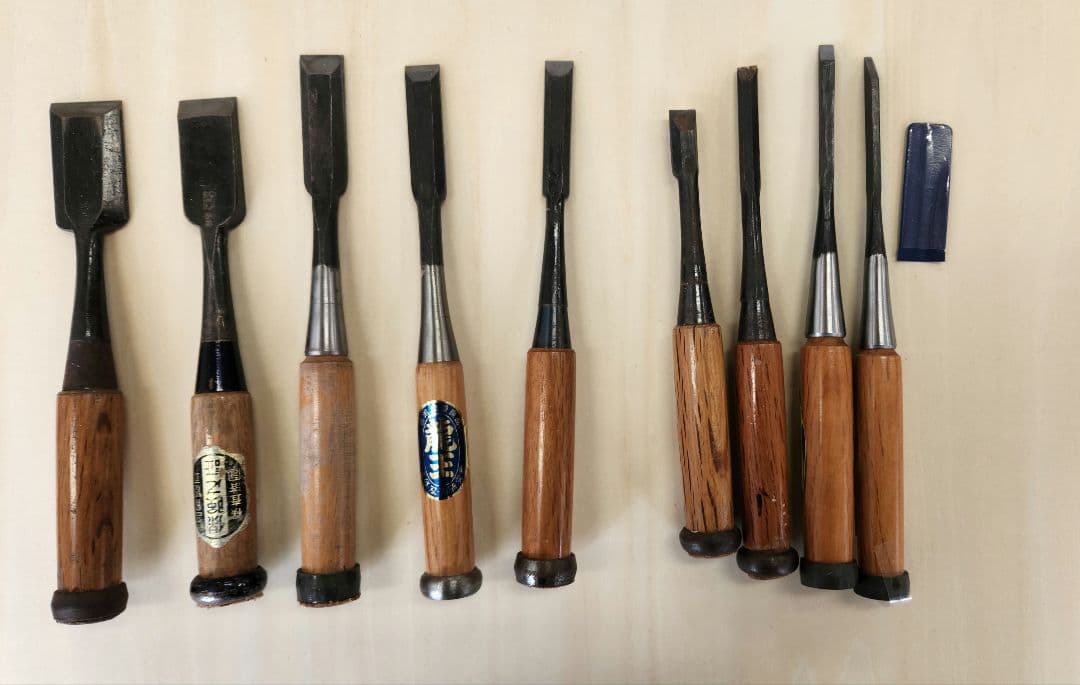 大工道具　本職用鑿　9丁　まとめ売り