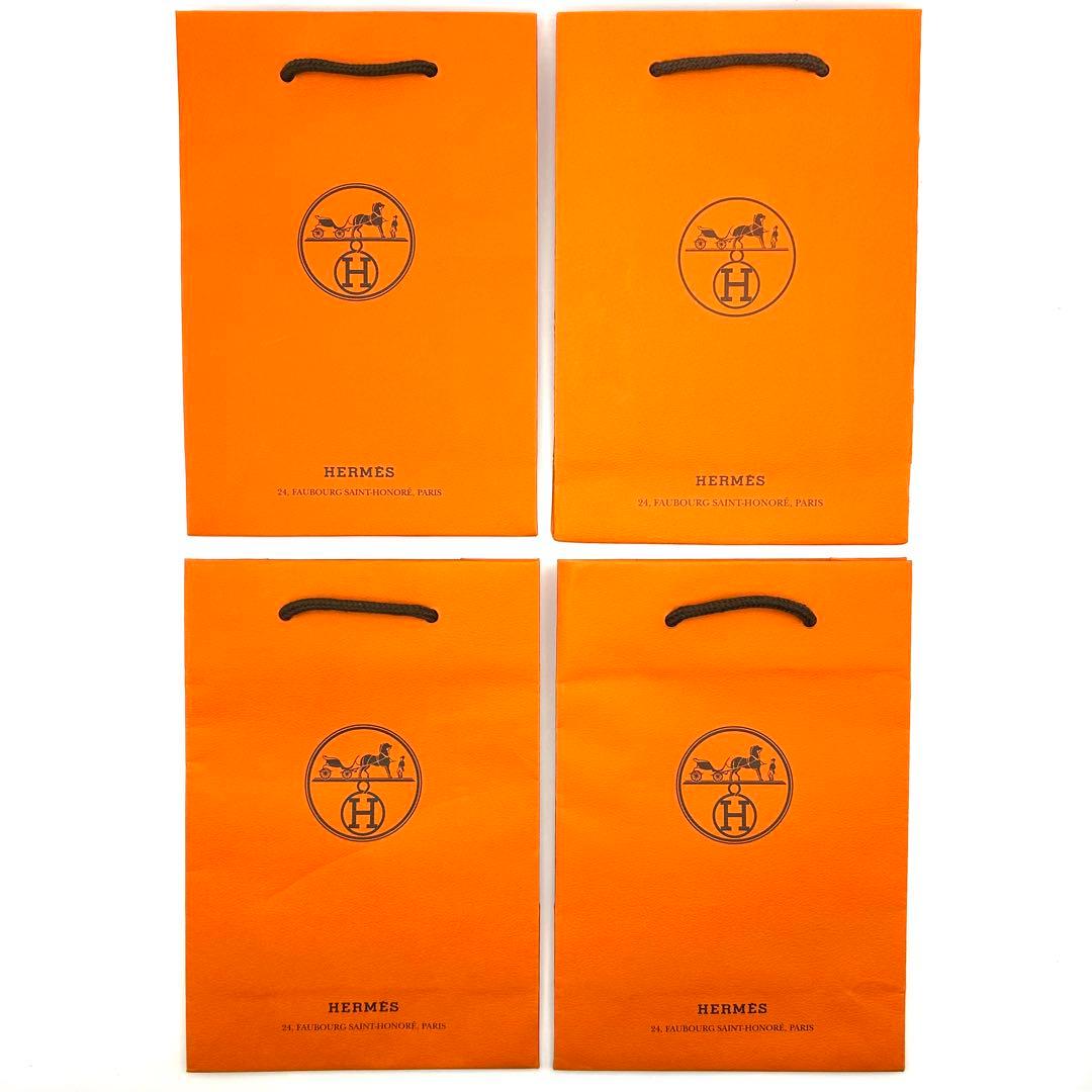 【新品未使用級】エルメス 正規品 ショッパー32枚 オレンジ 紙袋 小さいサイズ