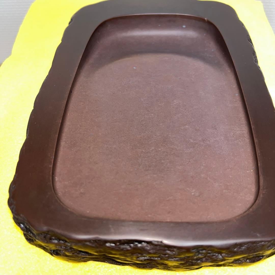 ⭕️赤間硯　下井唯石　1.4kg超え　野面硯　縁ツルツル　美品