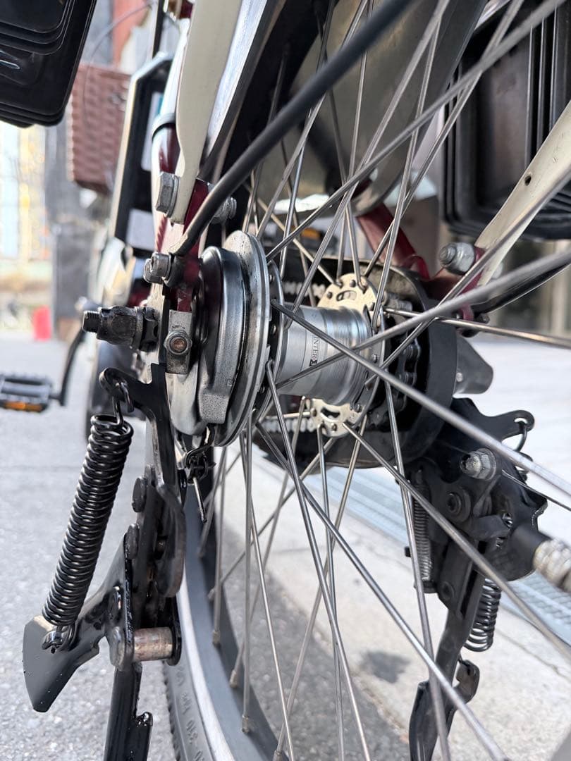 赤 電動アシスト自転車 チャイルドシート付き